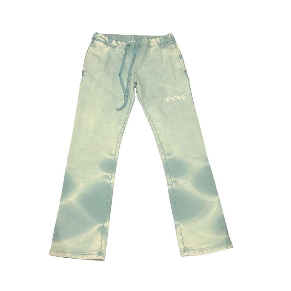 CHERRY LA Sun Faded Flower Straight Leg Sweatpants in Neptune